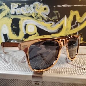 Foster Grant Rose Gold Sunglasses with Black Lenses